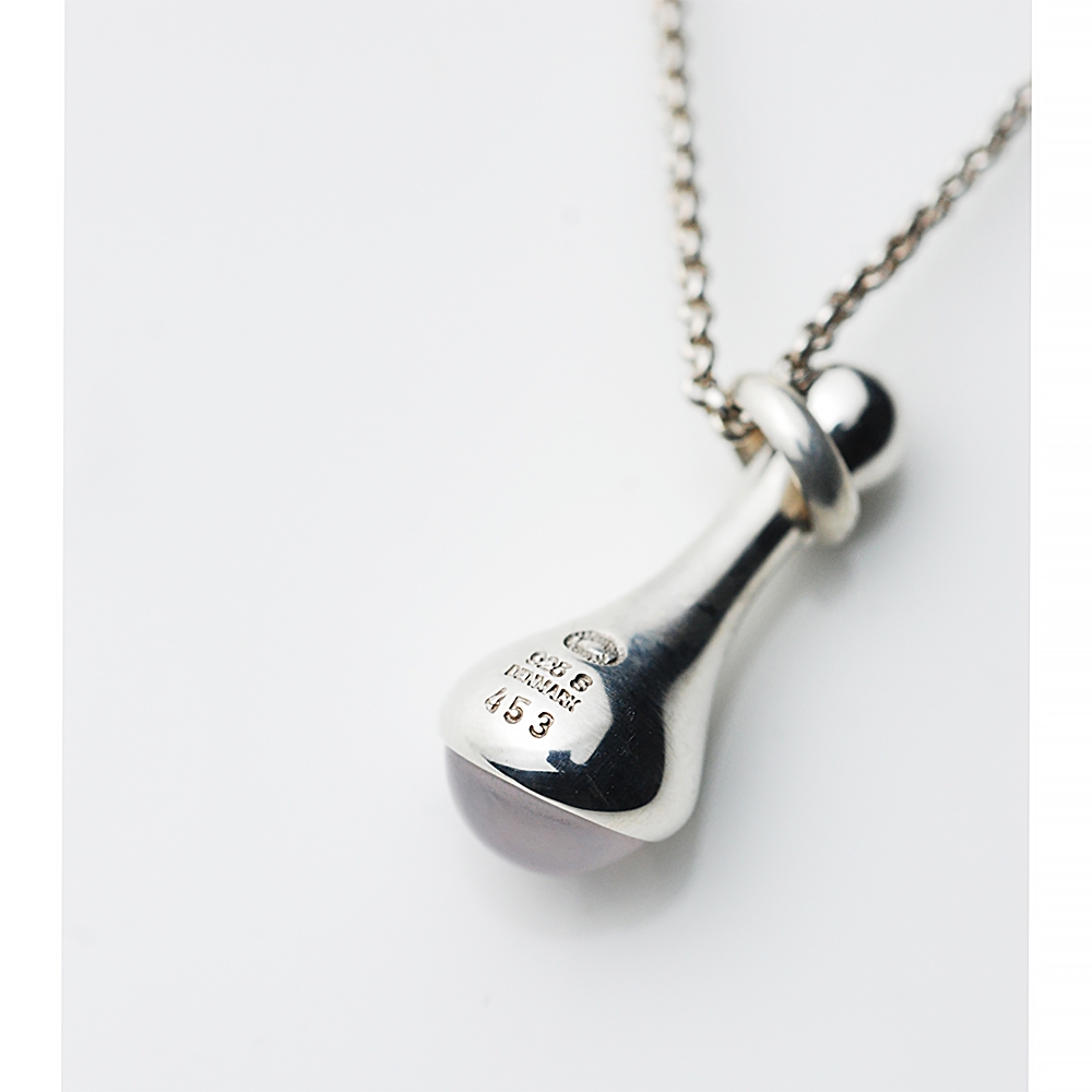 Georg Jensen 喬治傑生#453 DROPLET 粉晶純銀項鍊| 項鍊| Yahoo