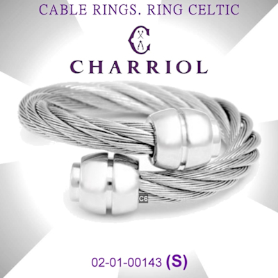 CHARRIOL夏利豪 Ring Celtic凱爾特人鋼索戒指-桶型飾頭S款 C6(02-01-00143/S)