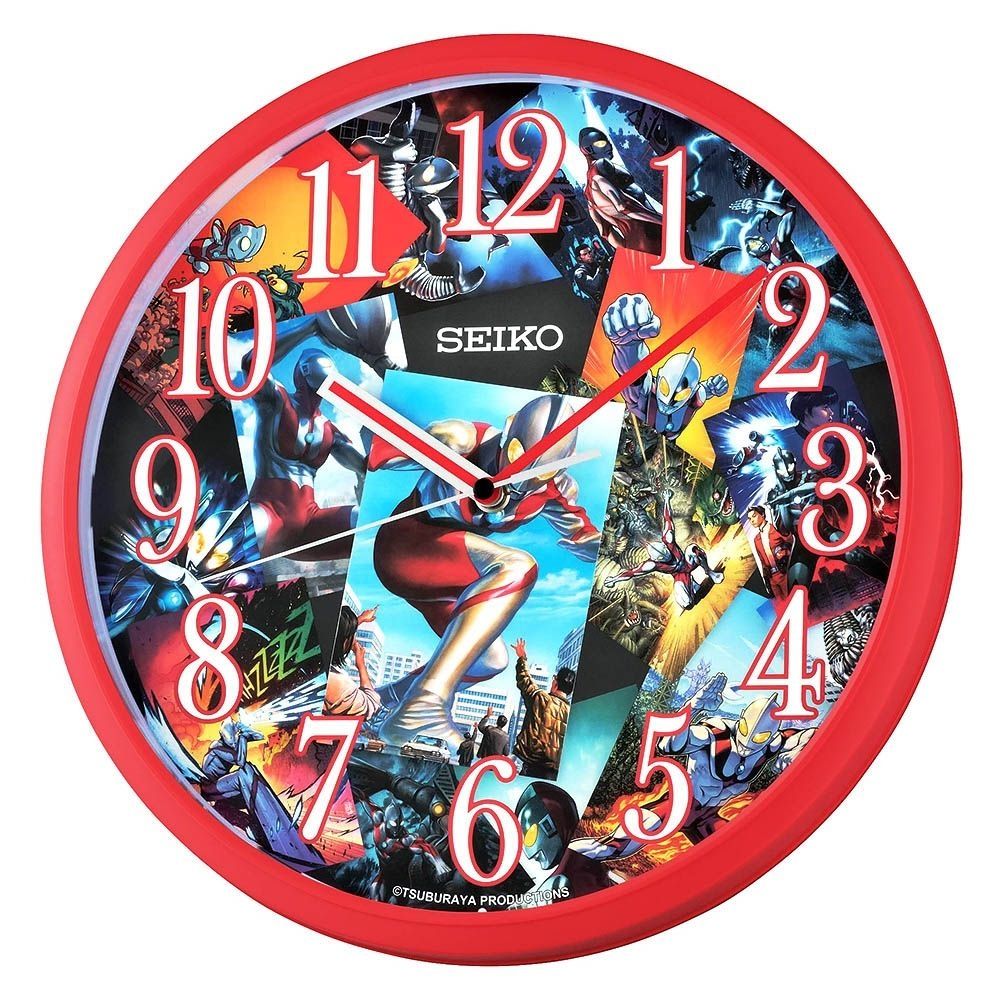 SEIKO 日本精工 超人力霸王聯名 掛鐘(QHA902Q)紅框/30.5cm