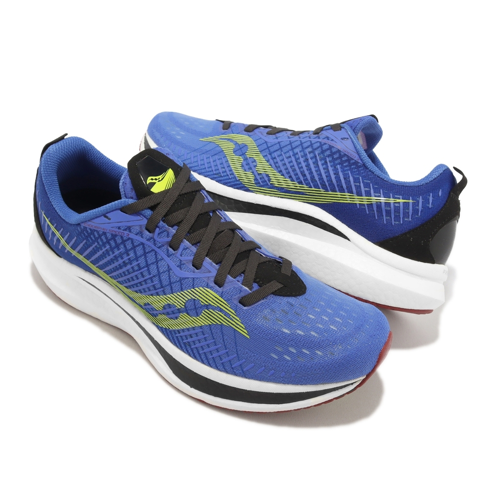 Saucony 競速跑鞋Endorphin Speed 2 藍黃男鞋回彈運動鞋索康尼S2068825