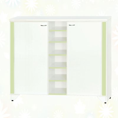 文創集-南亞塑鋼 亞特 南亞塑鋼4.2尺雙開門中多格鞋櫃-124.5x36.5x103.5cm免組