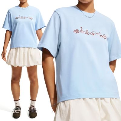 Nike As W Nsw Ss Tee Boxy 短袖 女款 淺藍色 印花 T恤 運動 休閒 IW1213-407
