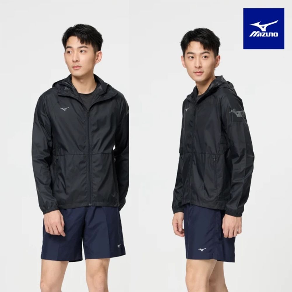 (爆品)MIZUNO美津濃 防曬風衣外套/慢跑鞋/排球鞋 多款任選 (風衣 B.黑色-32TCB10909L)