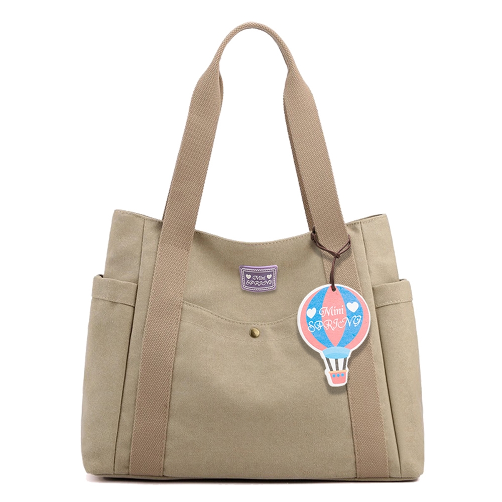 SPRING-日式簡約文青古著帆布托特包大方包肩背包-多色| 斜/肩