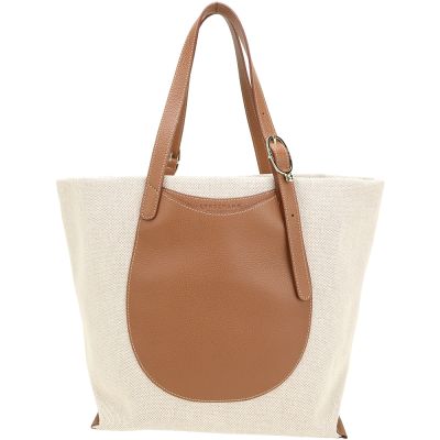 LONGCHAMP Complice XL 肩背帆布托特包(淡紅褐色)