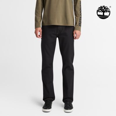 Timberland官方旗艦 男款黑色帆布長褲|A6BZM001