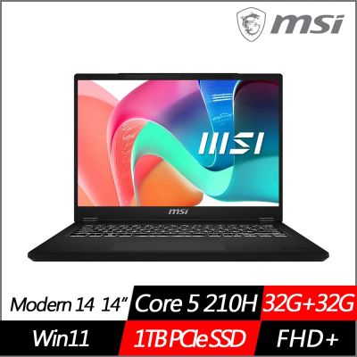 MSI微星 Modern 14 H D2RMG-428TW 14吋商務筆電 Core 5 210H/32G+32G/1TB SSD/Win11/特仕版)
