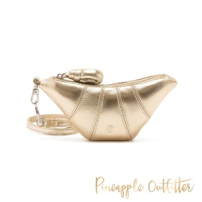 Pineapple-Outfitter-真皮牛角造型隨身小包-金色