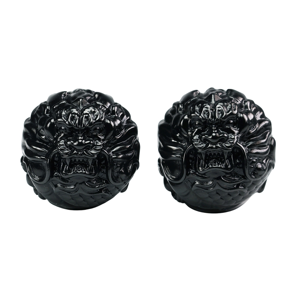 漢石齋】天然和田玉盤玩玉龍手珠墨玉(26*26mm*2pcs) | 漢石齋| Yahoo