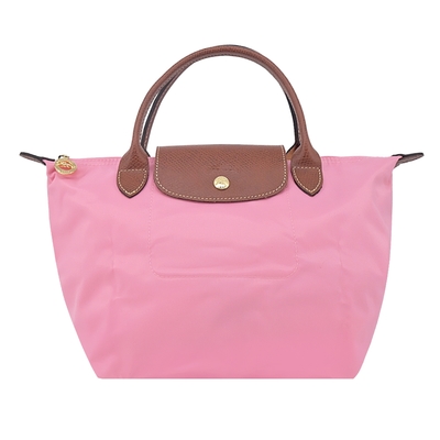 LONGCHAMP LE PLIAGE系列短把再生尼龍摺疊水餃包(小/棉花糖粉)