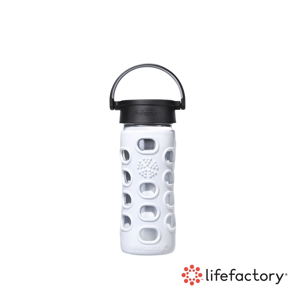  lifefactory 玻璃水瓶平口350ml-白色(CLAN-350-WHB)