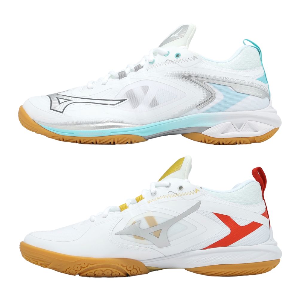 Mizuno 羽球鞋Wave Claw Neo 3 寬楦男女鞋白膠底鴛鴦羽排鞋美津濃