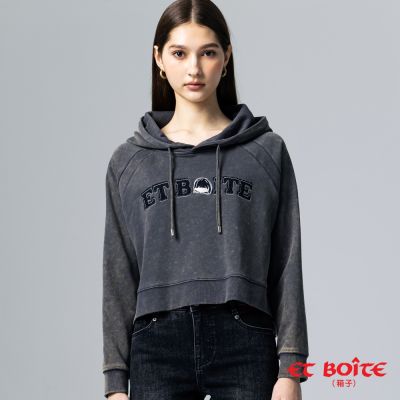 BLUE WAY ET BOiTE 箱子 – LIZ仿舊洗水感連帽長TEE(深灰)