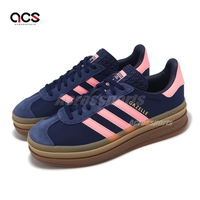 adidas 休閒鞋 Gazelle Bold W 女鞋 黑 粉 厚底 麂皮 三條紋 復古 愛迪達 IG4390