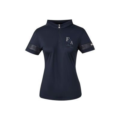 FILA 女短袖半門襟T恤-藏青 5TEA-1740-NV