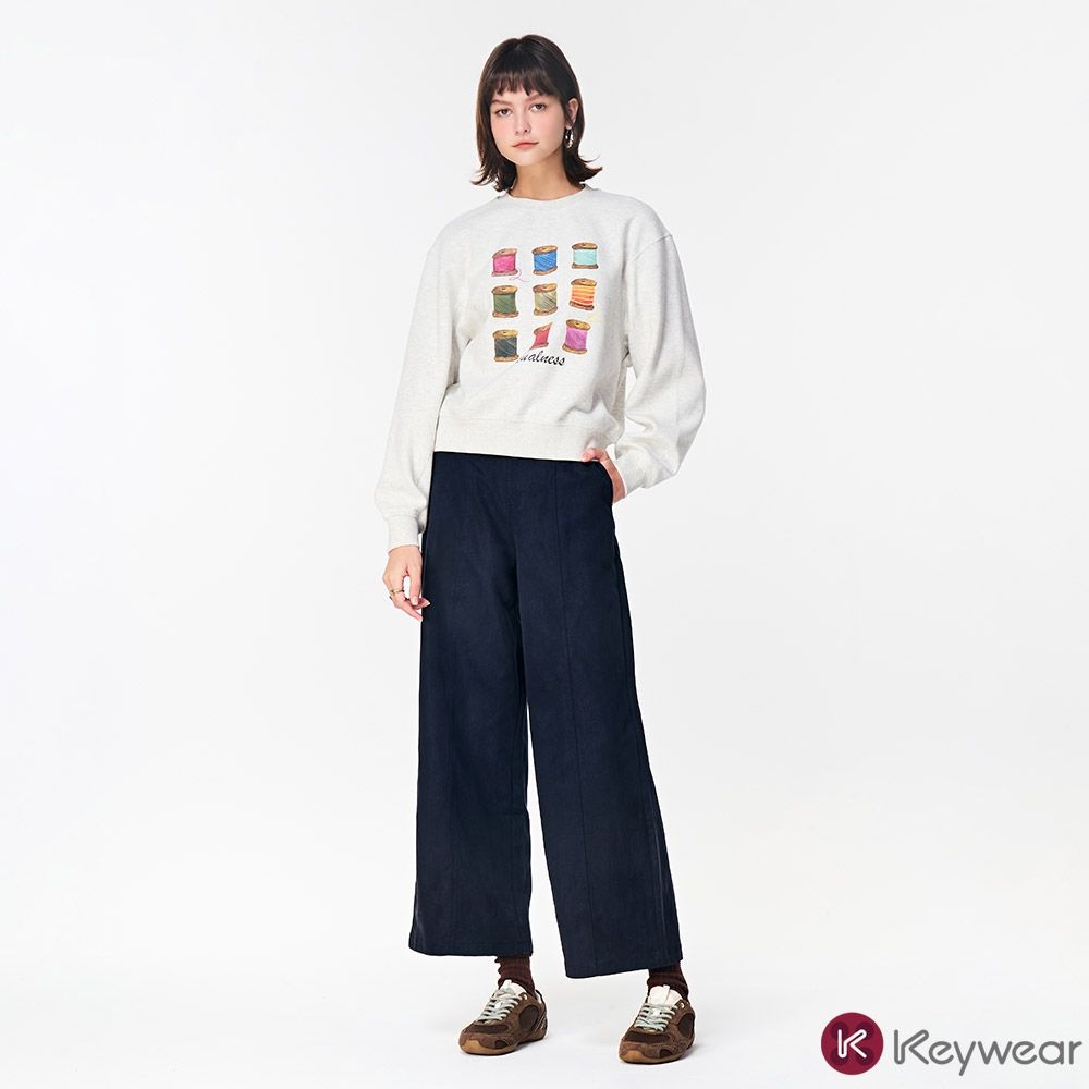 KeyWear奇威名品    俐落剪裁百搭修身長褲(共3色)-藍色