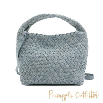 Pineapple-Outfitter-YINDI 質感格紋布面手提/斜背包-藍色