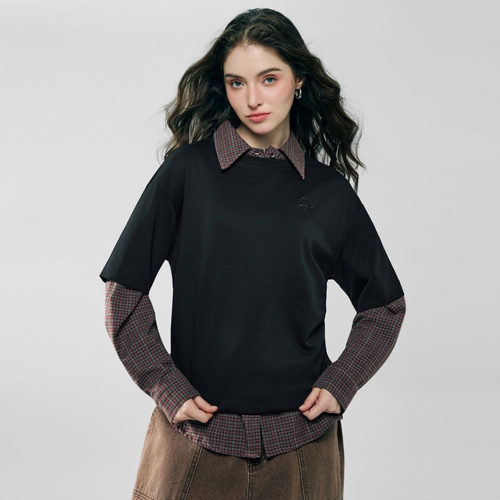 GIORDANO 女裝絲滑純棉短袖T恤 Liquid Touch系列【多色任選】 (09 標誌黑)