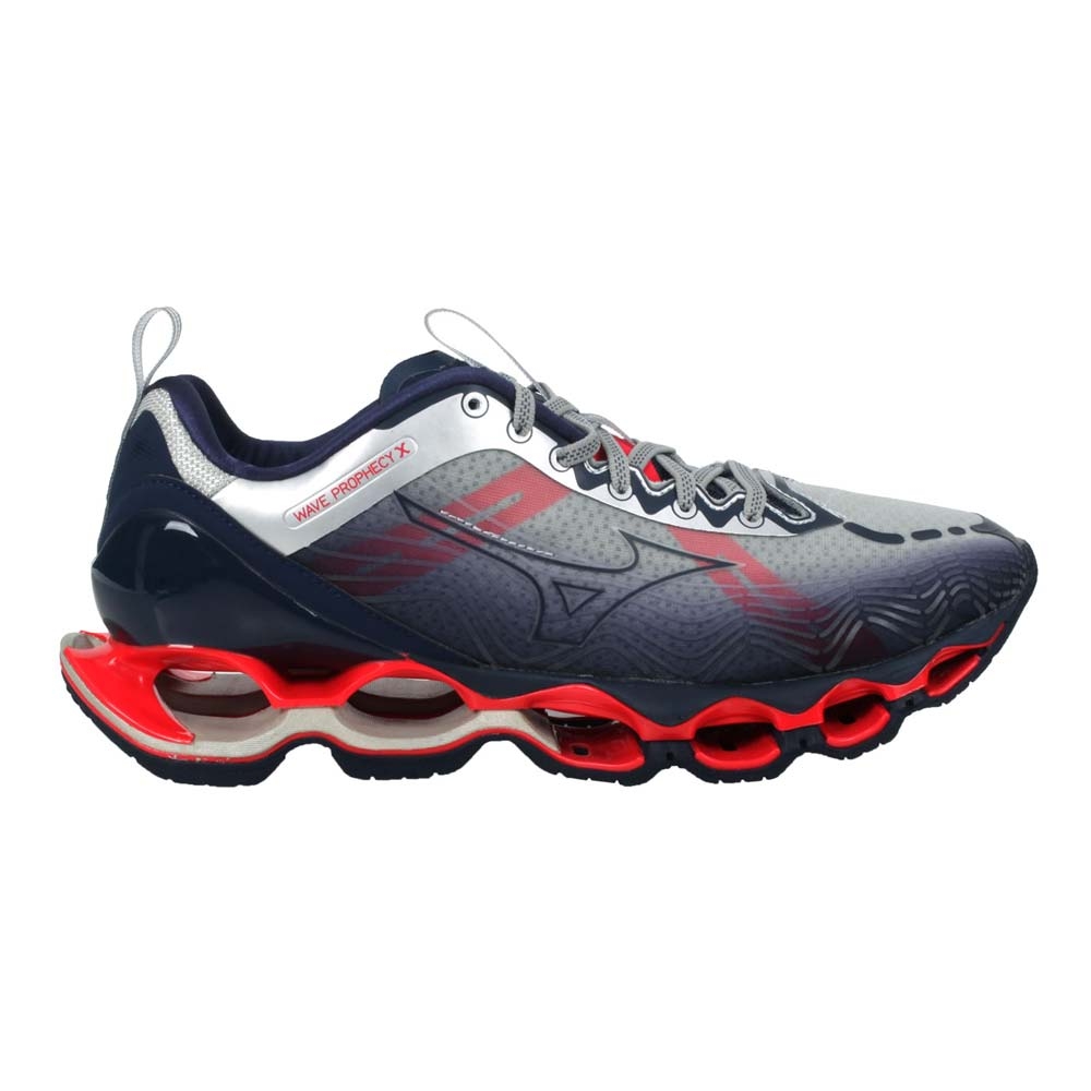 MIZUNO WAVE PROPHECY X 男慢跑鞋-避震運動美津濃J1GC210019 丈青銀紅