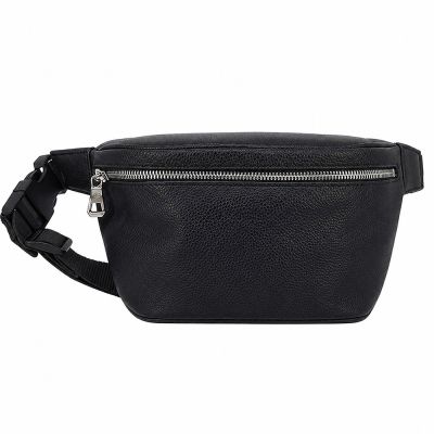 LONGCHAMP LE FOULONNÉ系列壓紋牛皮腰包(黑)