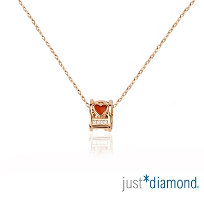 【Just Diamond】18K玫瑰金 愛鍊紅心 鑽石項鍊
