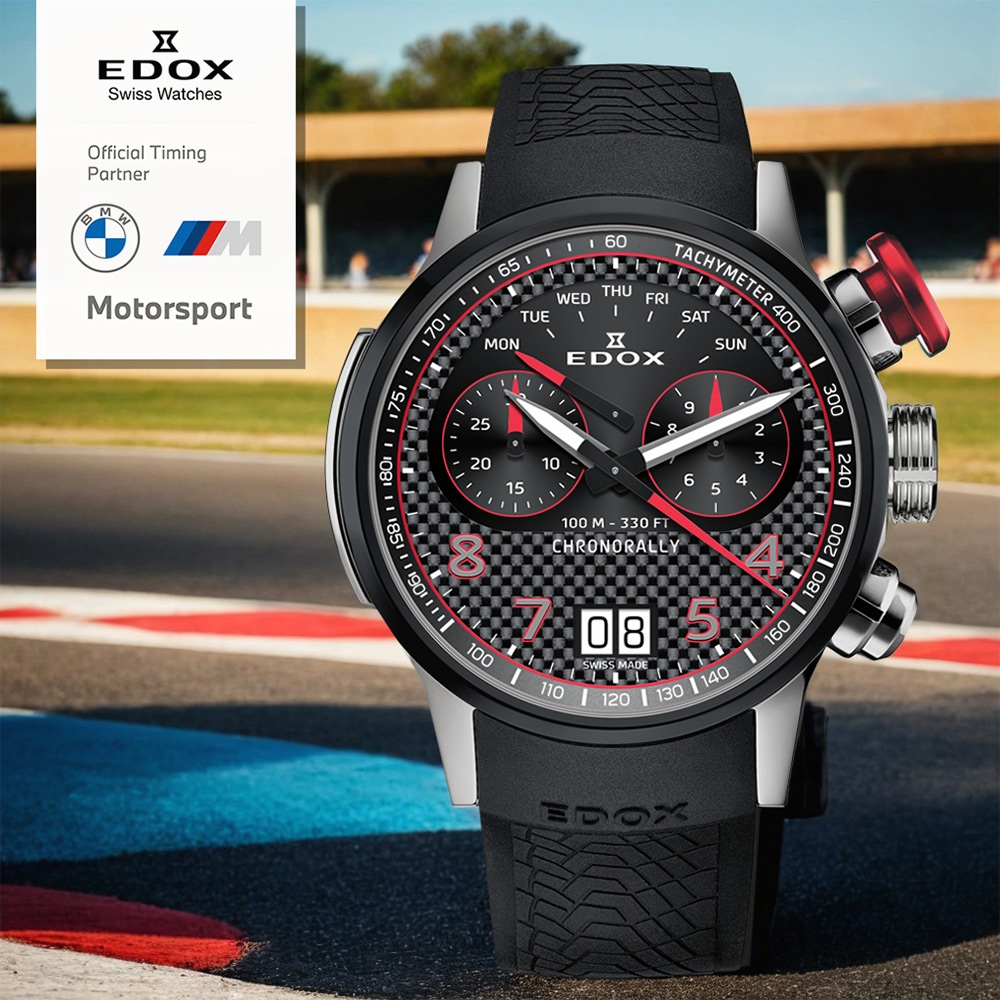 EDOX 140周年 BMW 摩托車紀念錶 鈦金屬大日期計時手錶 開學換新季 送禮推薦 E38003.TINRO.CARO