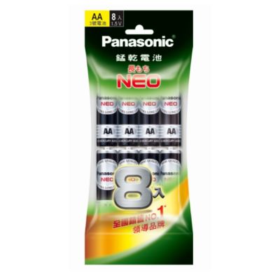 Panasonic 國際牌 3號錳乾電池 AA電池8入裝 環保無汞電池 遙控器時鐘適用 DR6NNT8SW