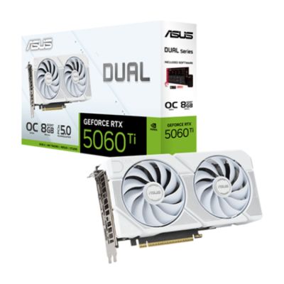 華碩 DUAL-RTX5060TI-O16G-WHITE (白色/std:2632MHz/雙風扇/註冊四年保/長22.9cm)