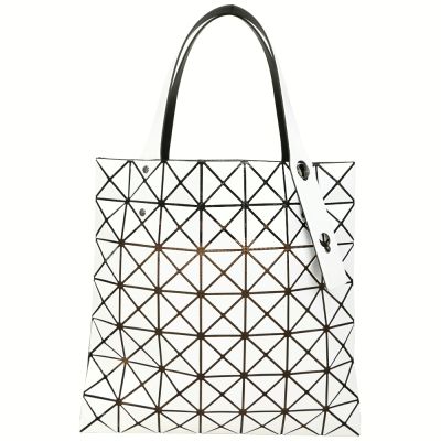 ISSEY MIYAKE PRISM 三宅一生 BAOBAO 7x7 亮面幾何手提托特包(白色)