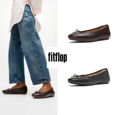 【FitFlop】DELICATO 蝴蝶結柔軟皮革芭蕾舞鞋-女(多色)