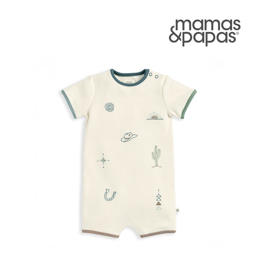 Mamas&Papas 荒原小物-短袖連身寬褲