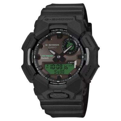 CASIO卡西歐 G-SHOCK 狂放能量 悍然無畏 藍芽太陽能雙顯錶款 醒目黑 GA-B010BEG-1A 49.3mm