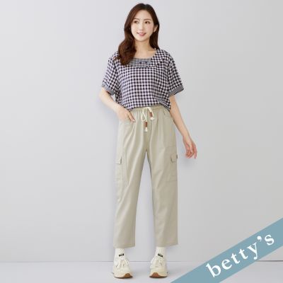 betty’s貝蒂思 腰鬆緊多口袋休閒長褲(灰色)