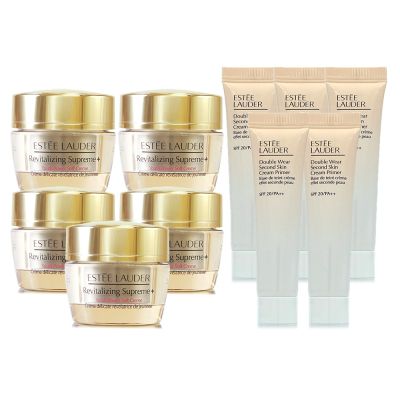 EsteeLauder雅詩蘭黛 *ESTEE LAUDER雅詩蘭黛 年輕無敵膠原霜15ml*5+粉持久天生美肌乖乖乳15ml*5 (新無敵霜 最強搭配組)
