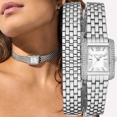 Michael Kors Emery 時尚晶鑽方形女錶 618限定禮遇 送禮推薦-22mm MK4834