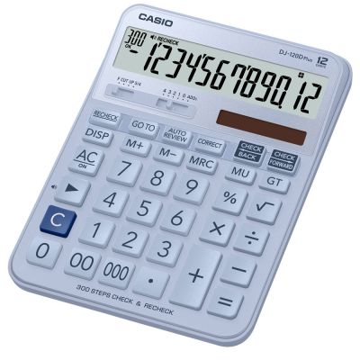 CASIO 12位元 桌上檢視記憶型商用計算機DJ-120DPLUS-LB(藍色)