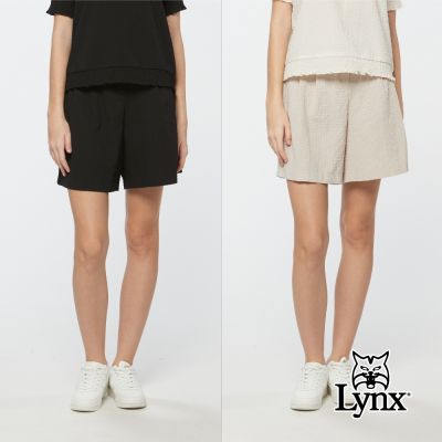 【Lynx Golf】首爾高桿風格！女款泡泡紗面料彈性休閒高爾夫短褲(二色)