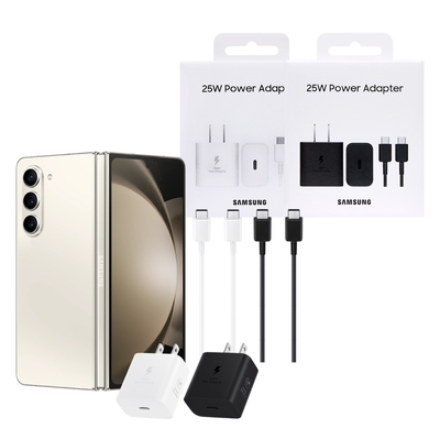 SAMSUNG原廠新款 25W 超級快充頭 + 雙Type C線【盒裝組】T2510 / 支援Z Fold7 Flip7