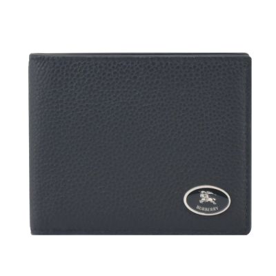 BURBERRY Cotswolds 6卡小牛皮對開短夾(黑色)