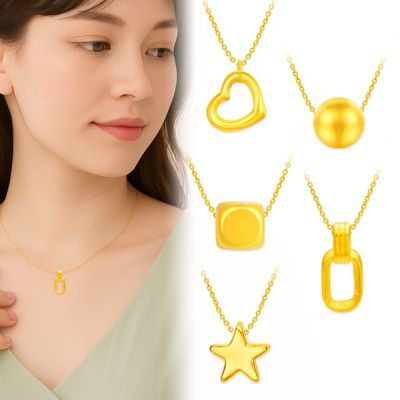 【TLH】黃金墜項鍊 純金999多選 微光金語 約重0.01錢