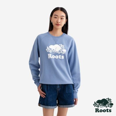 Roots女裝- ORIGINAL 圓領上衣 -灰藍