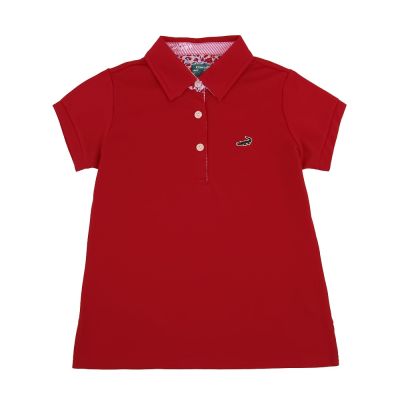 Crocodile Junior 小鱷魚童裝-鱷魚女POLO衫-紅色 ( 101150-01 大碼款)