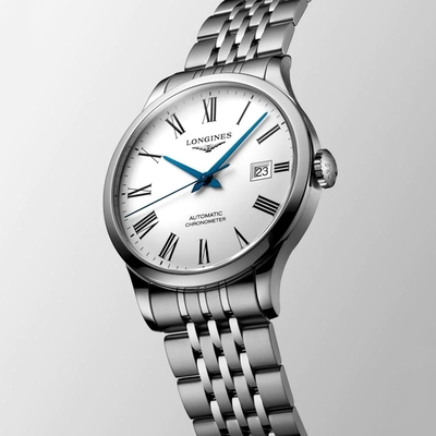 LONGINES 浪琴 Record 開創者天文台認證矽遊絲機械錶 夏日煥新提案-40mm L2.821.4.11.6