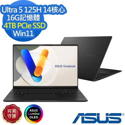 ASUS華碩 ASUS S5606MA 16吋效能筆電 Ultra 5 125H/16G/4TB PCIe SSD/Vivobook S OLED/極致黑/特仕版