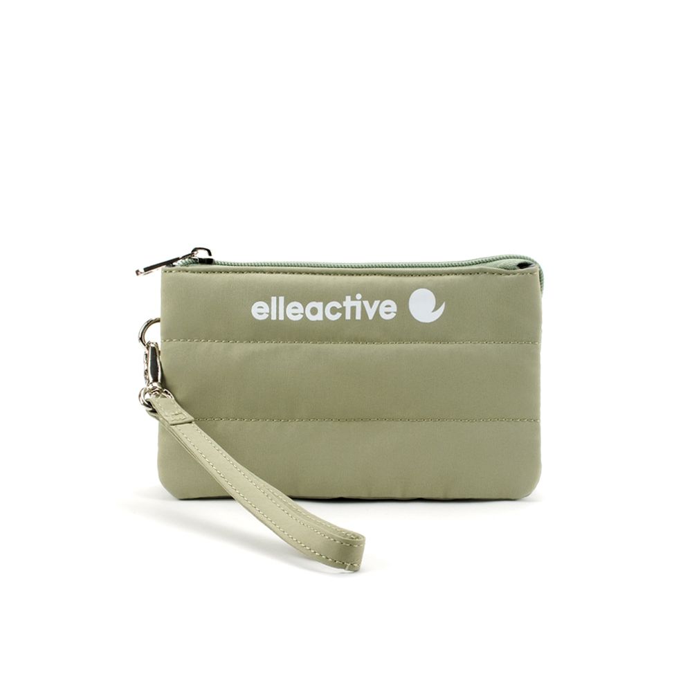 【ELLE Active】蓬蓬雲朵系列-三層零錢包/手腕包-抹茶綠