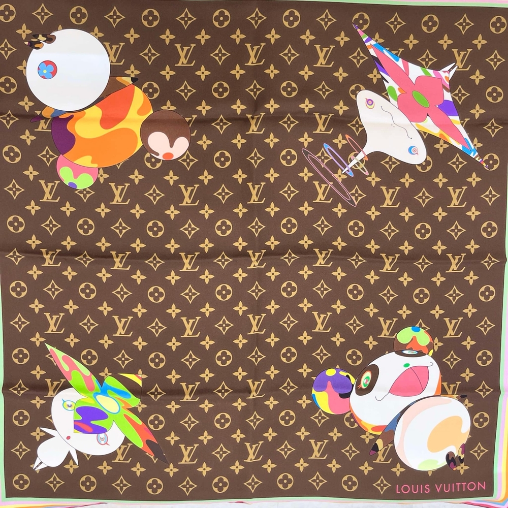 LV Louis Vuitton x MURAKAMI M96274 LV村上隆聯名款大方絲巾(70