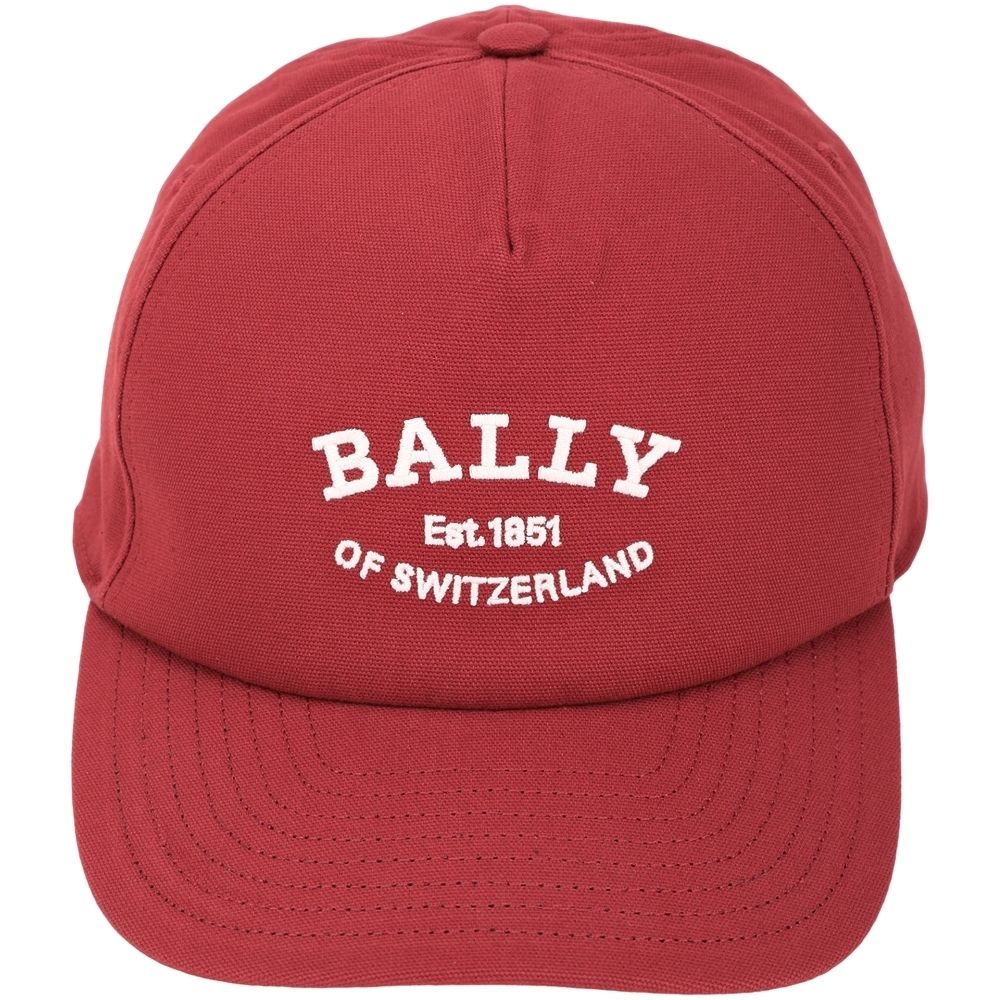 BALLY 字母刺繡棉帆布棒球帽-多款可選 (刺繡字母標誌-紅色)