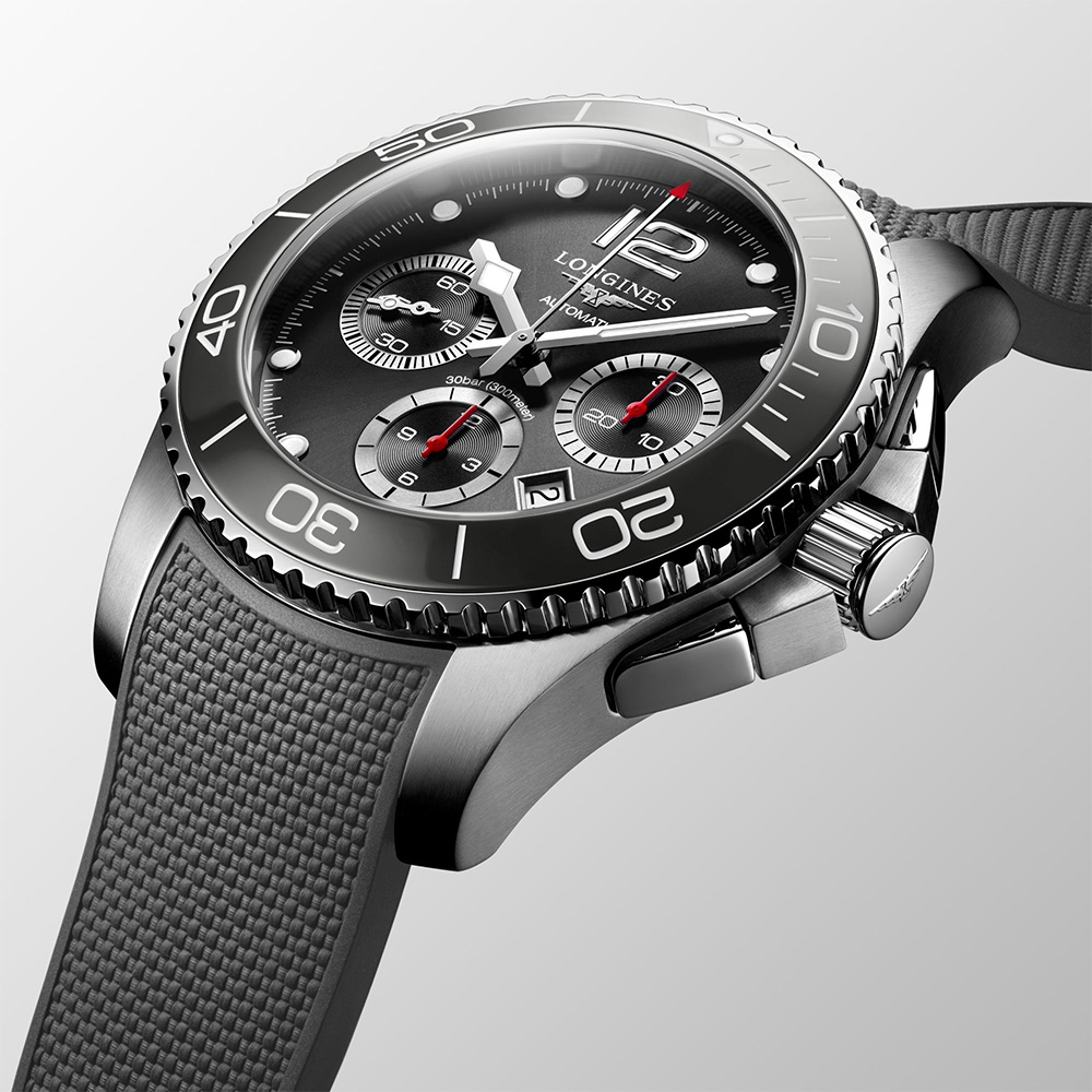 LONGINES 浪琴官方授權深海征服者浪鬼陶瓷計時潛水機械錶-43mm L3