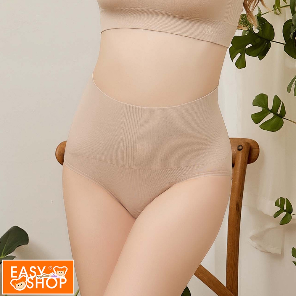 EASY SHOP-iMEWE-蜜蜂腰5A抗菌高腰收腹內褲-奶茶咖