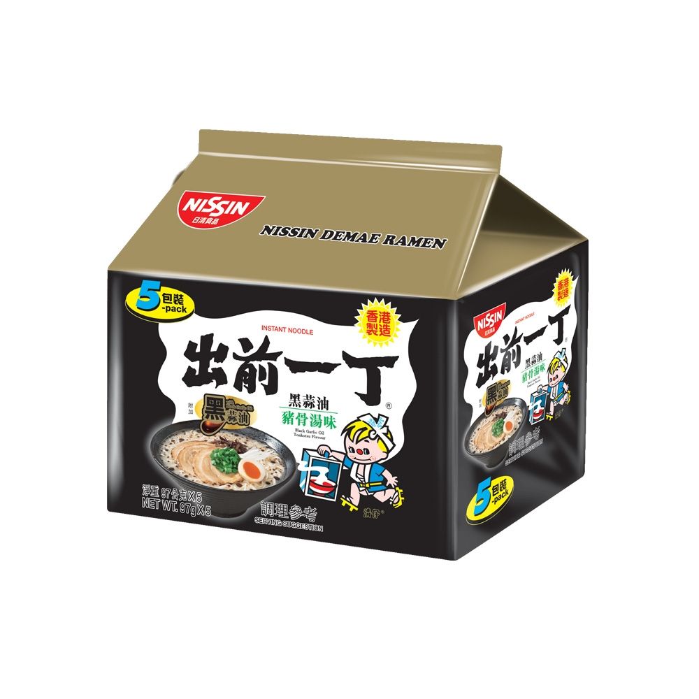日清 出前一丁黑蒜油豬骨濃湯味速食麵(97gx5入)